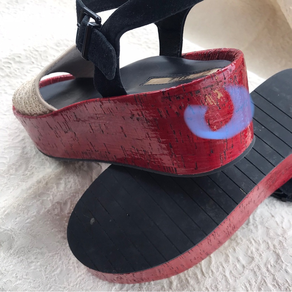 Kenneth Cole Danton platform shoes red/black straps size 9M - Picture 9 of 16